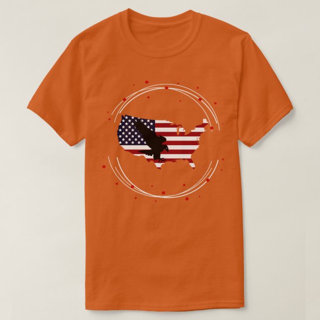 US Flag With Eagle Silhouette 3 T-Shirt (Design Front)