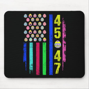 Us Flag With Eggs Funny Trump 45 47 Easter Day 1 Mouse Pad