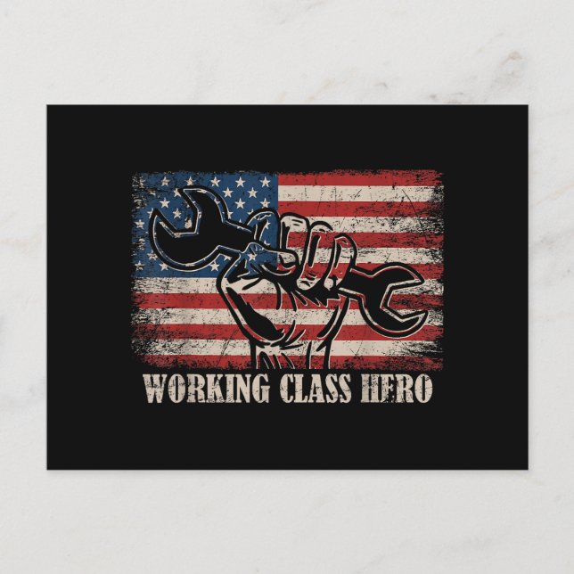 US Flag Worker Labour Day American Working Class H Postcard (Front)