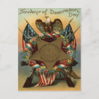 US Flag Wreath Eagle Gun Flowers