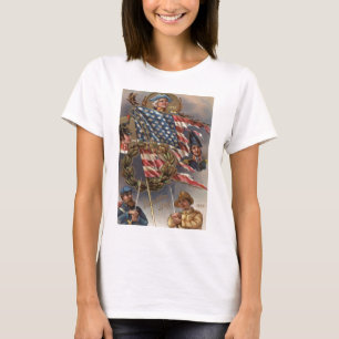 US Flag Wreath Military Memorial Day T-Shirt