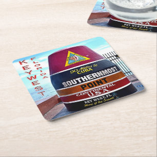 US Florida - Key West - Southernmost point buoy - Square Paper Coaster