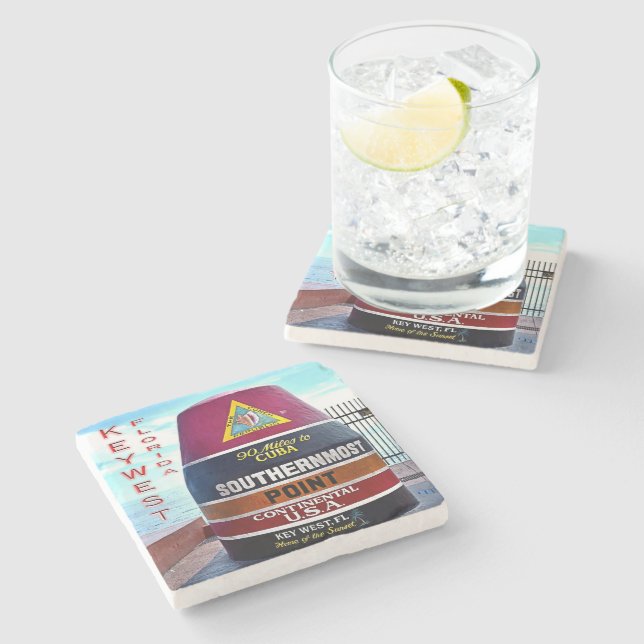 US Florida - Key West - Southernmost point buoy - Stone Coaster (Side)