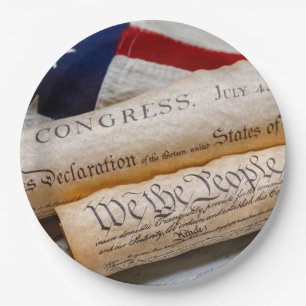 US Founding Documents Paper Plate