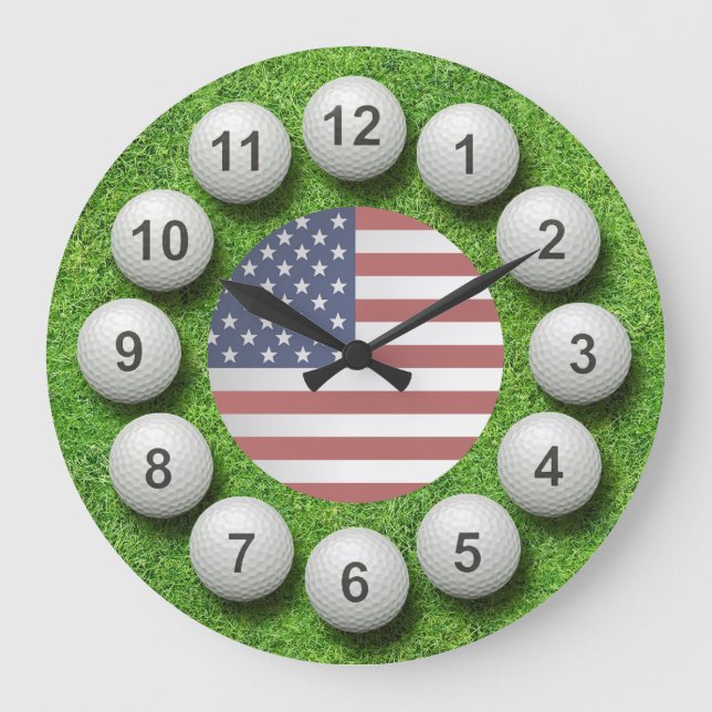 US Golf Balls Timepiece Large Clock (Front)