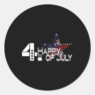 Us Happy Independence Day 4th July Star Flag For W Classic Round Sticker