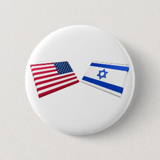 US & Israel Flags 6 Cm Round Badge