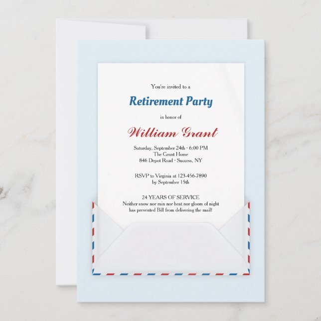 US Mail Retirement Party Invitation (Front)