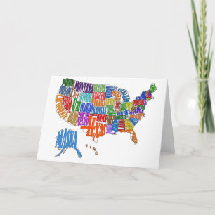 US MAP CARD