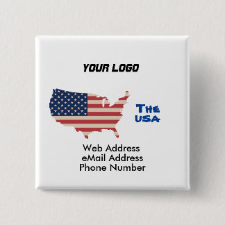 US map Keychain KeyHolder 15 Cm Square Badge