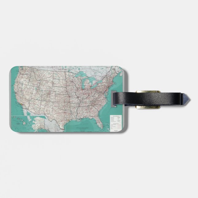 US Map Luggage Tag (Back Horizontal)