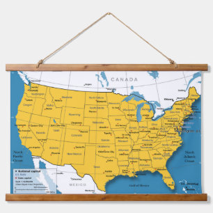 US Map Wall Hanging Tapestry
