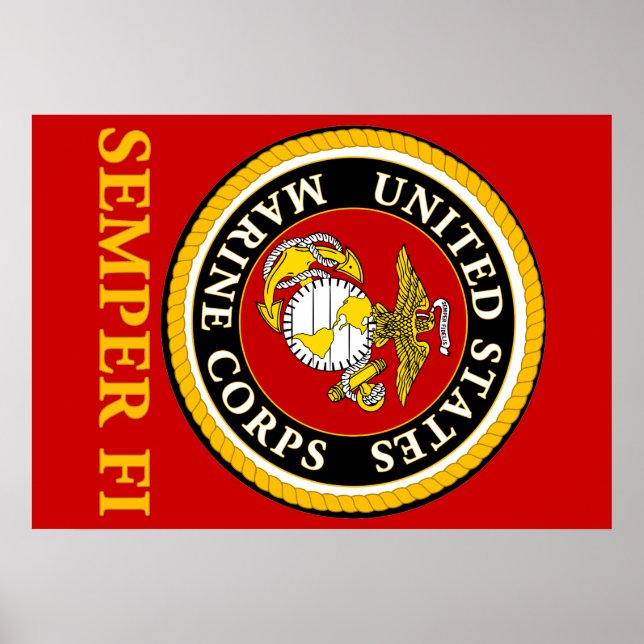 US Marine Official Seal - Semper Fi Poster (Front)