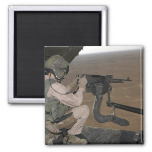 US Marine test firing an M240 heavy machine gun Magnet