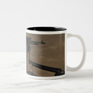 US Marine test firing an M240 heavy machine gun Two-Tone Coffee Mug