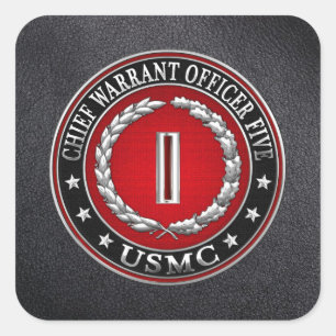 US Marines: Chief Warrant Five (USMC CWO-5) [3D] Square Sticker