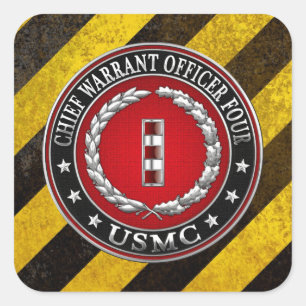 US Marines: Chief Warrant Four (USMC CWO-4) [3D] Square Sticker