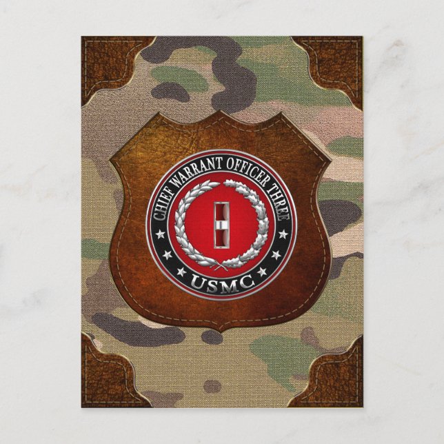 US Marines: Chief Warrant Three (USMC CWO-3) [3D] Postcard (Front)