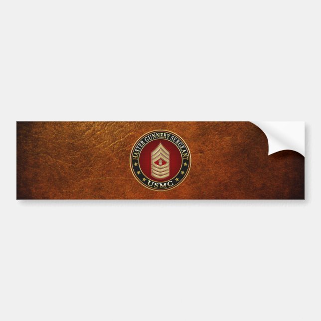 US Marines: Master Gunnery Sergeant (USMC MGySgt) Bumper Sticker (Front)