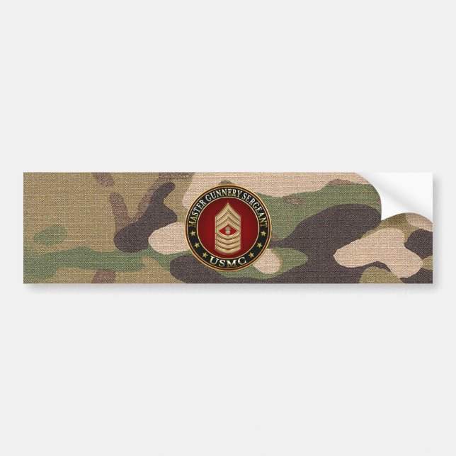 US Marines: Master Gunnery Sergeant (USMC MGySgt) Bumper Sticker (Front)