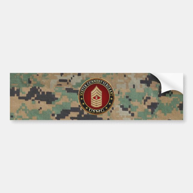 US Marines: Master Gunnery Sergeant (USMC MGySgt) Bumper Sticker (Front)