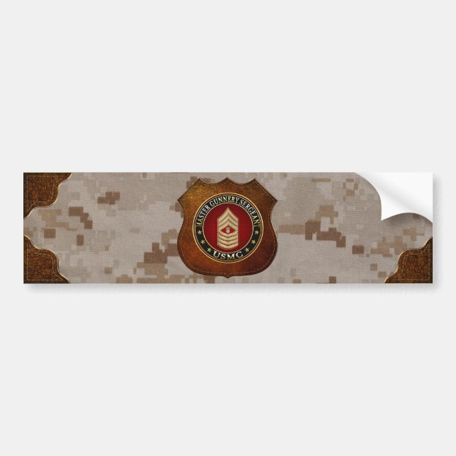 US Marines: Master Gunnery Sergeant (USMC MGySgt) Bumper Sticker (Front)