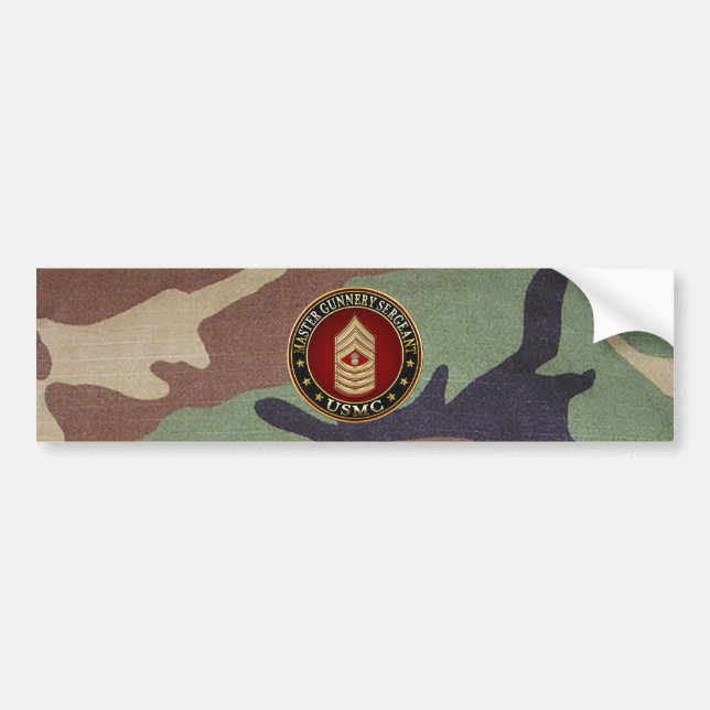 US Marines: Master Gunnery Sergeant (USMC MGySgt) Bumper Sticker (Front)
