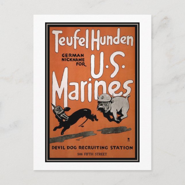 US Marines Recruiting Poster Postcard (Front)