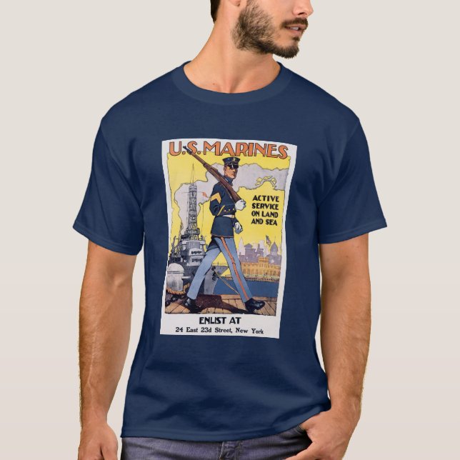 US Marines World War I Poster T-Shirt (Front)