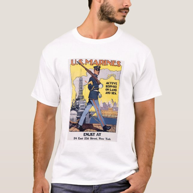 US Marines World War I Poster T-Shirt (Front)