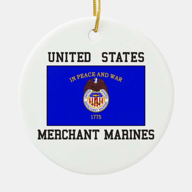 US Merchant Marine Ceramic Tree Decoration (Front)