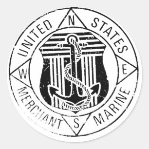US Merchant Marines by: David Lee Classic Round Sticker
