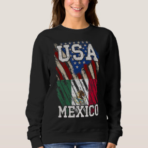 Us Mexican Flag Mexico Heritage Patriotic American Sweatshirt