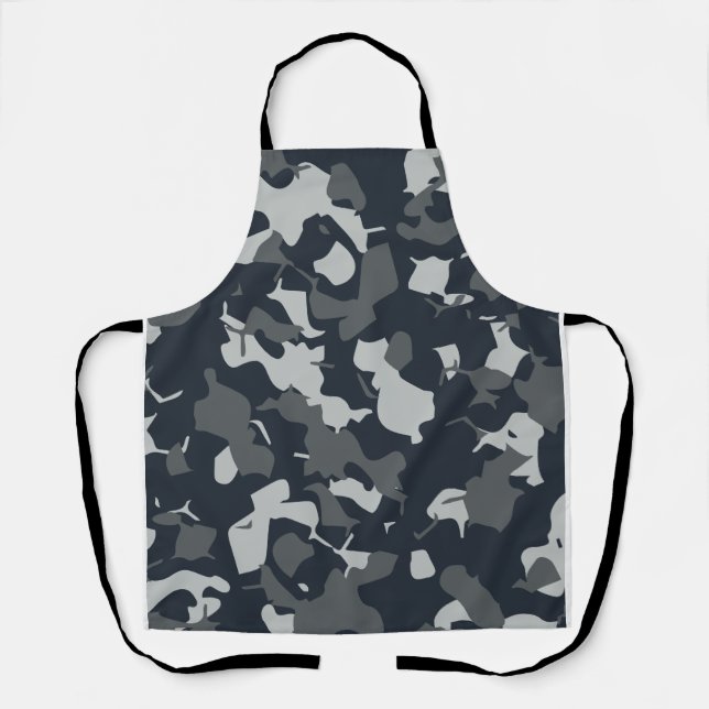 US Military Camouflage Grey Camo Seamless Pattern Apron (Front)