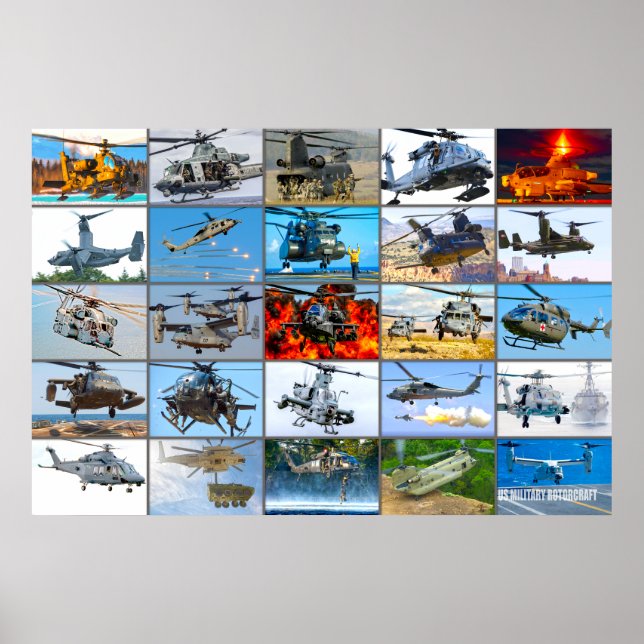 US MILITARY ROTORCRAFT “MONTAGE” POSTER (Front)