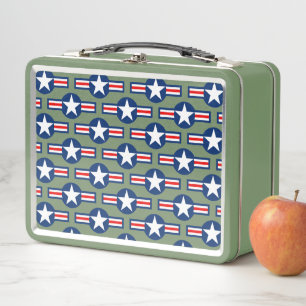 US MILITARY ROUNDEL METAL LUNCH BOX