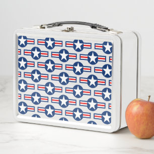 US MILITARY ROUNDEL METAL LUNCH BOX