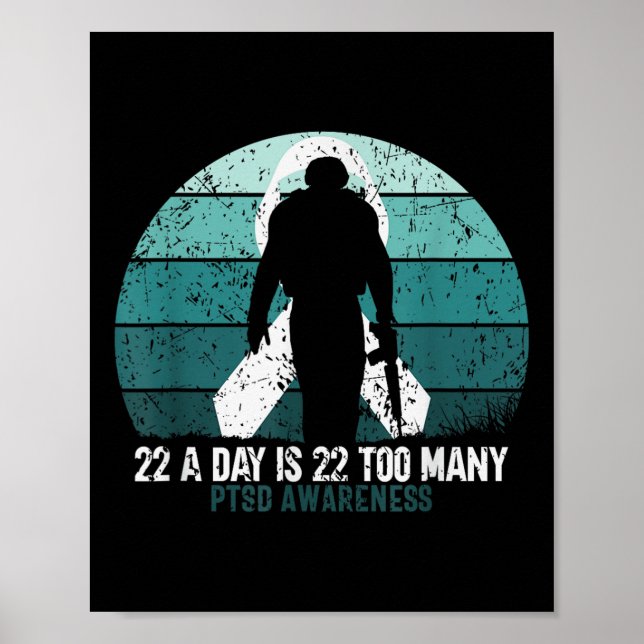 Us Military Veterans Suicide Awareness Ptsd Awaren Poster (Front)