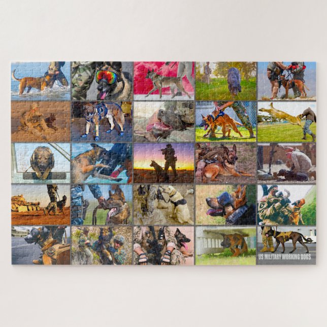 US MILITARY WORKING DOGS “MONTAGE” JIGSAW PUZZLE (Horizontal)