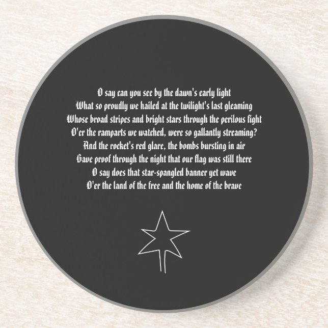 US National Anthem The Star - Spangled Banner Coaster (Front)