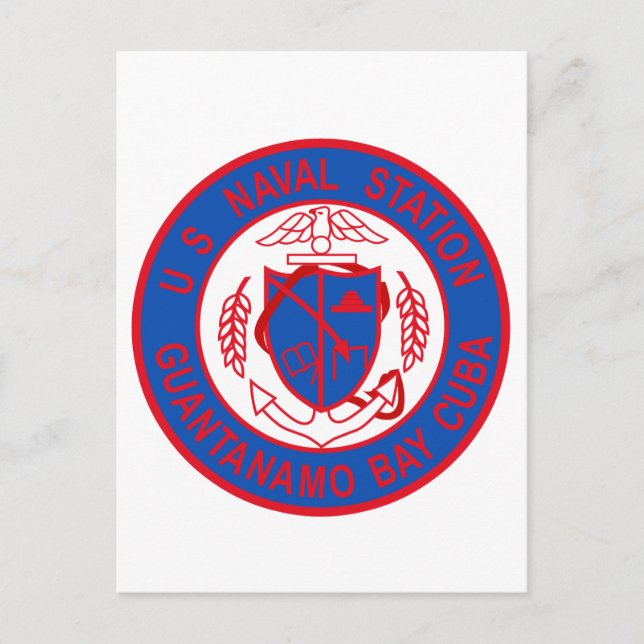 US NAVAL STATION GUANTANAMO BAY CUBA Military Patc Postcard (Front)