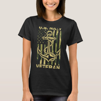 Us naval veteran flag camouflage american patrioti T-Shirt