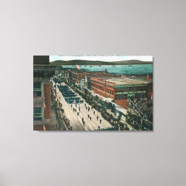 US Navy Atlantic Fleet in Harbour Canvas Print (Front)