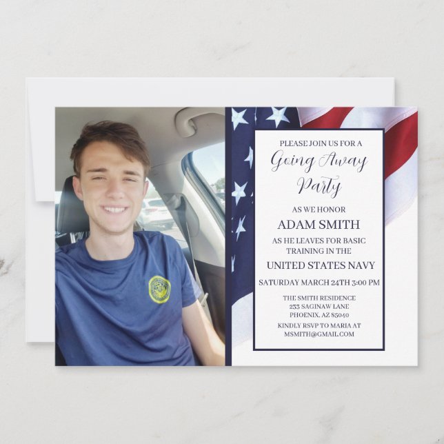US Navy Bootcamp Going Away Party Invitation (Front)
