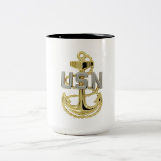 US Navy Chief Petty Officer (CPO) Anchor Coffee Two-Tone Coffee Mug