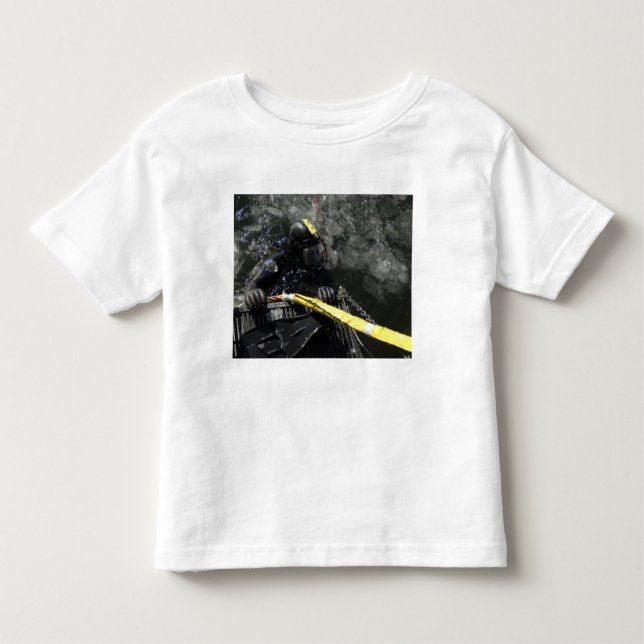 US Navy Diver gets ready to start his dive Toddler T-Shirt (Front)