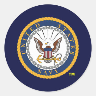 US Navy Emblem Classic Round Sticker