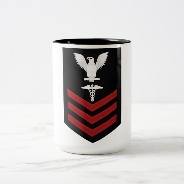 US Navy Hospital Corpsman Insignia Coffee Mug (Center)