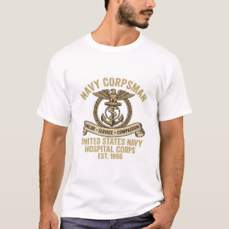 US Navy Hospital Corpsman Valour Service Compassio T-Shirt