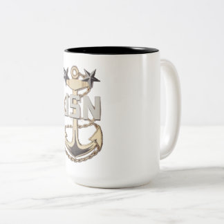 US Navy Master Chief Petty Officer (MCPO) Anchor Two-Tone Coffee Mug